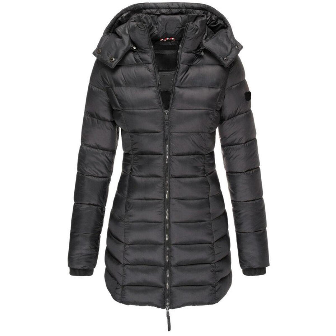 Drune | Damen Lange Winter Parka Jacke mit Kapuze und Daunenfüllung