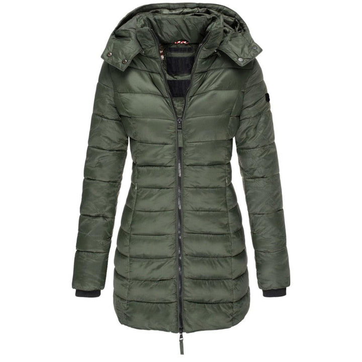 Drune | Damen Lange Winter Parka Jacke mit Kapuze und Daunenfüllung