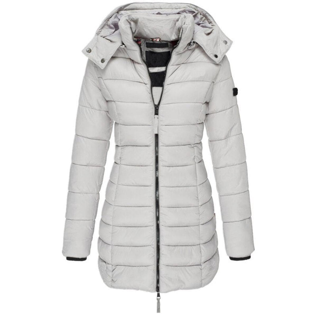 Drune | Damen Lange Winter Parka Jacke mit Kapuze und Daunenfüllung
