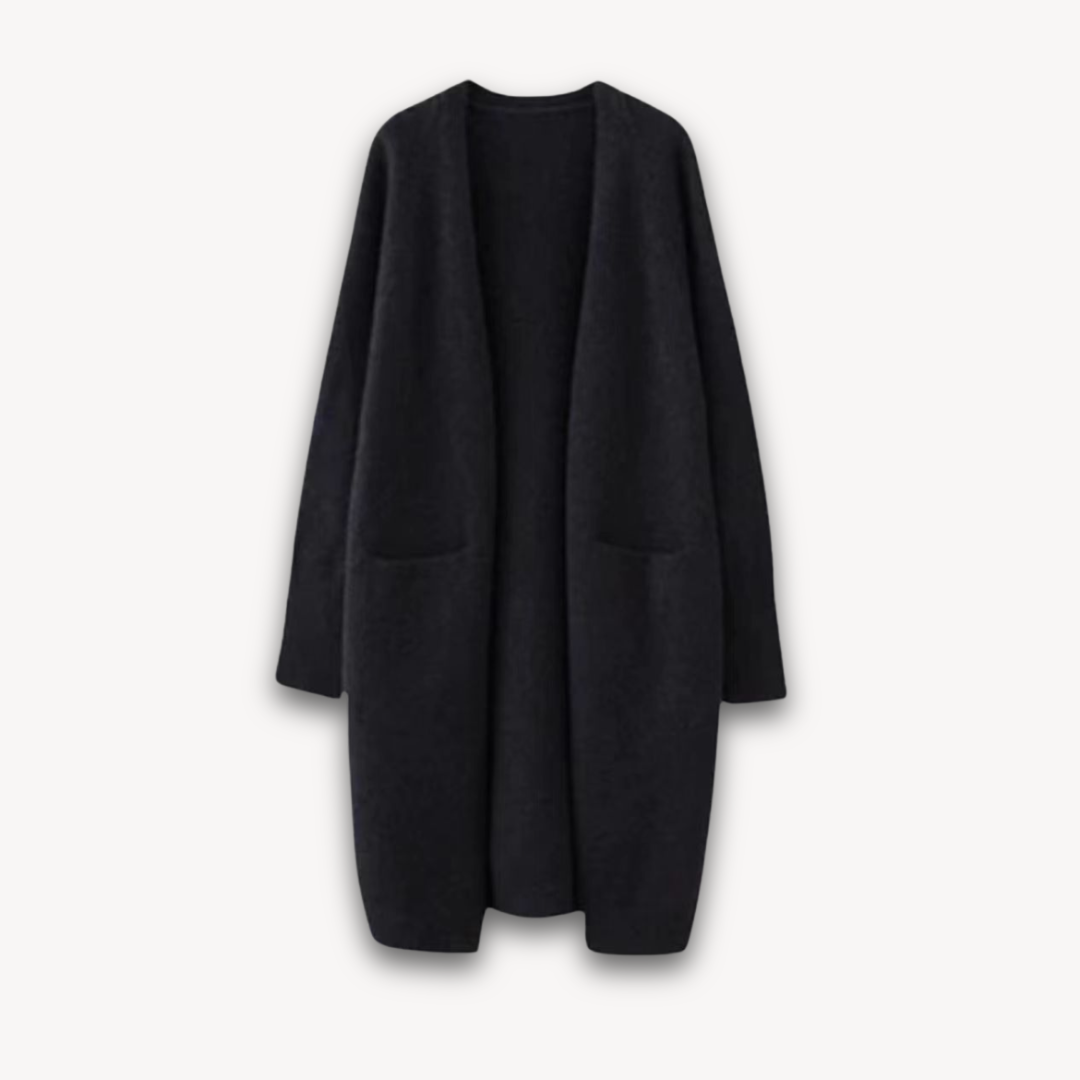 Drune | Damen Lange Cardigan Jacke Gemütlich Strick Stil