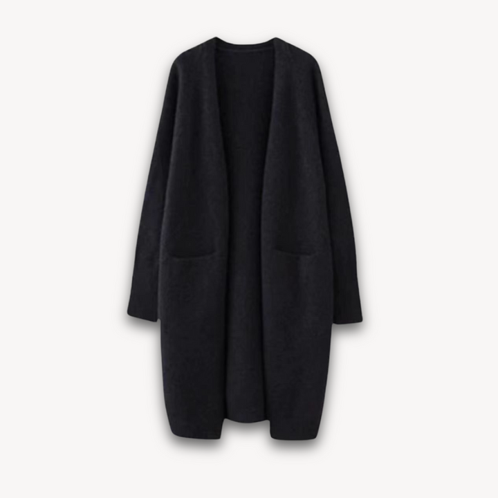 Drune | Damen Lange Cardigan Jacke Gemütlich Strick Stil