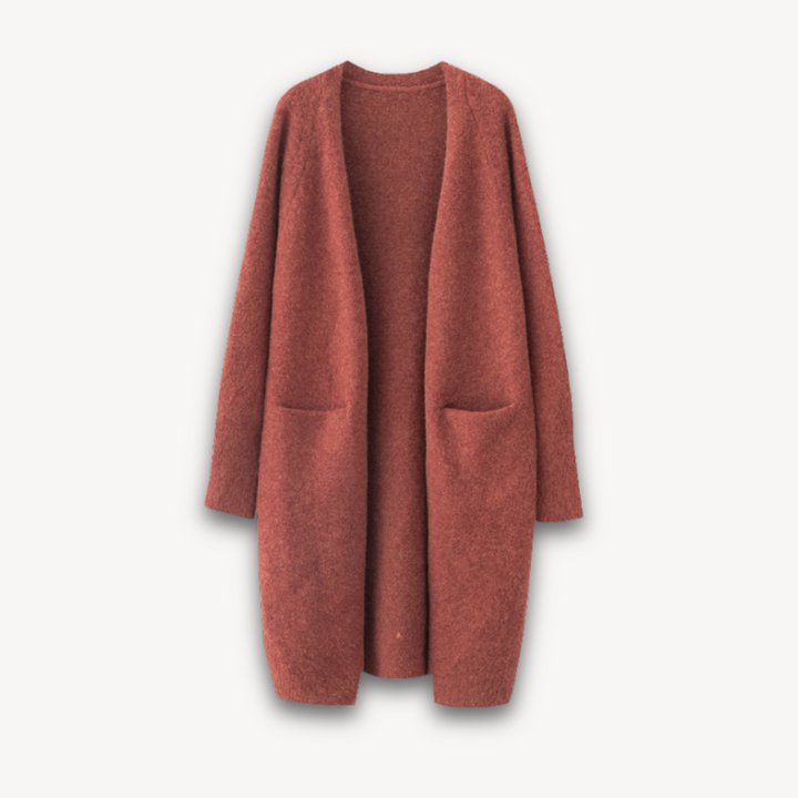 Drune | Damen Lange Cardigan Jacke Gemütlich Strick Stil