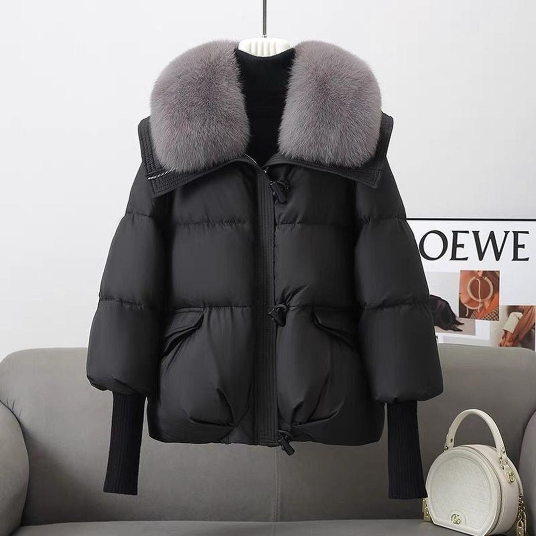 Drune | Damen Übergröße Puffer Wintermantel mit Pelzkragen