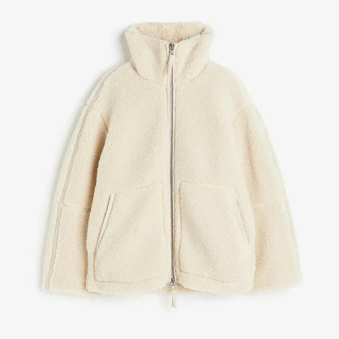 Drune | Damen Übergröße Wolljacke mit Stehkragen