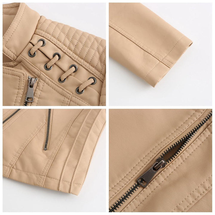 Drune | Damen PU-Leder Motorradjacke Für Freizeit und Outdoor Bekleidung