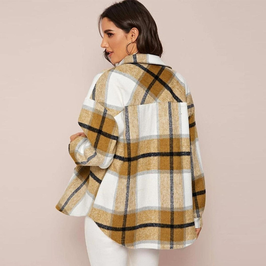 Drune | Damen Karo Button up Jacke