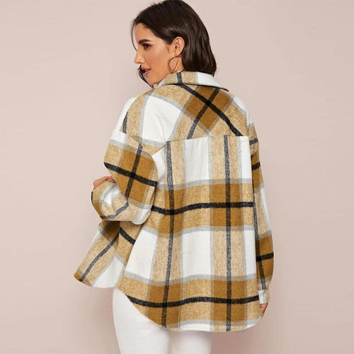 Drune | Damen Karo Button up Jacke
