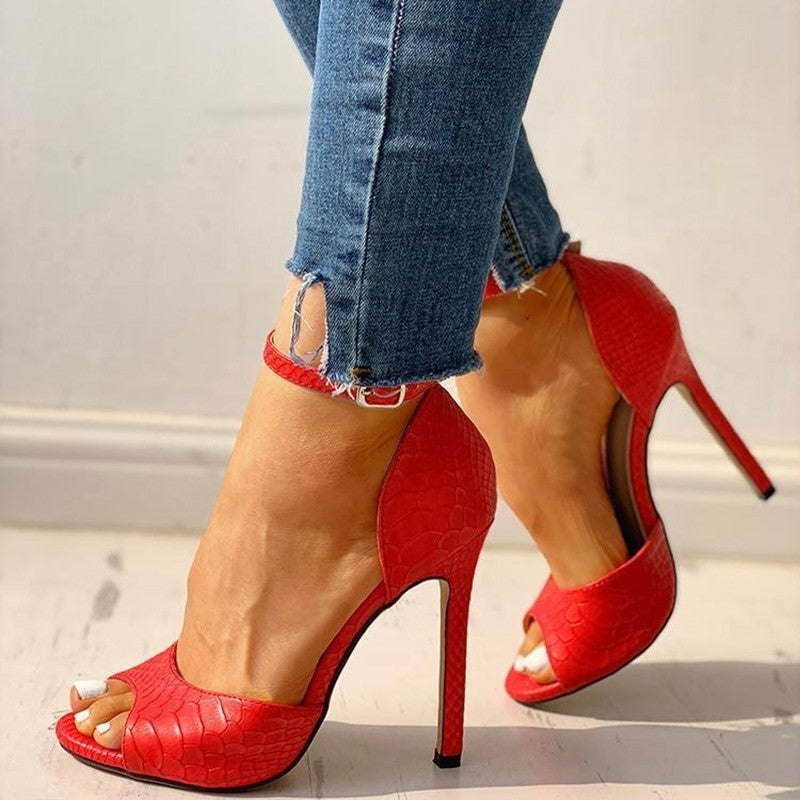 Drune | Peeptoe Absatzsandale Stiletto