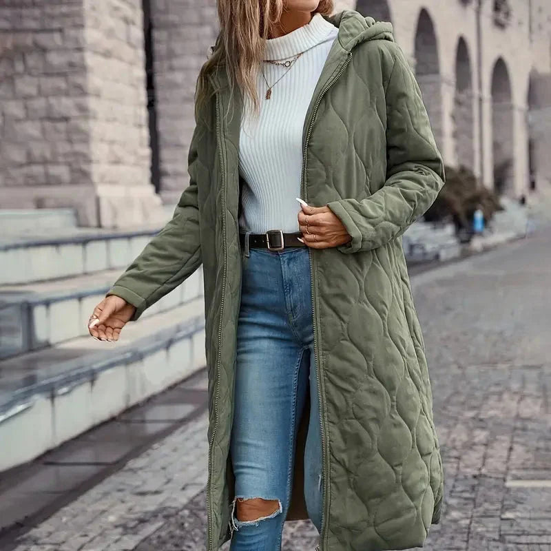 Drune | Frauen Gepolsterte Jacke mit Kapuze Weiche Fütterung Komfort