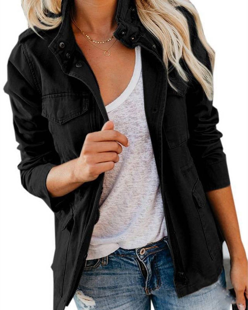 Drune | Damen Regular Fit Utility Jacke mit Taschen