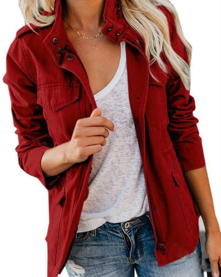 Drune | Damen Regular Fit Utility Jacke mit Taschen