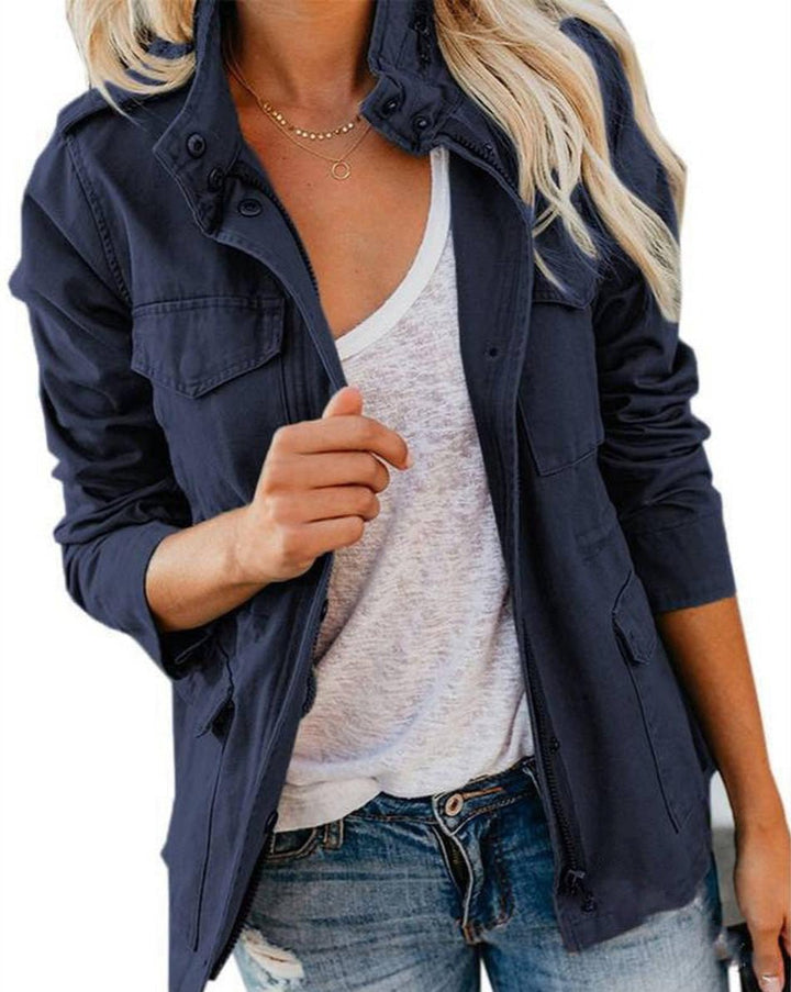 Drune | Damen Regular Fit Utility Jacke mit Taschen