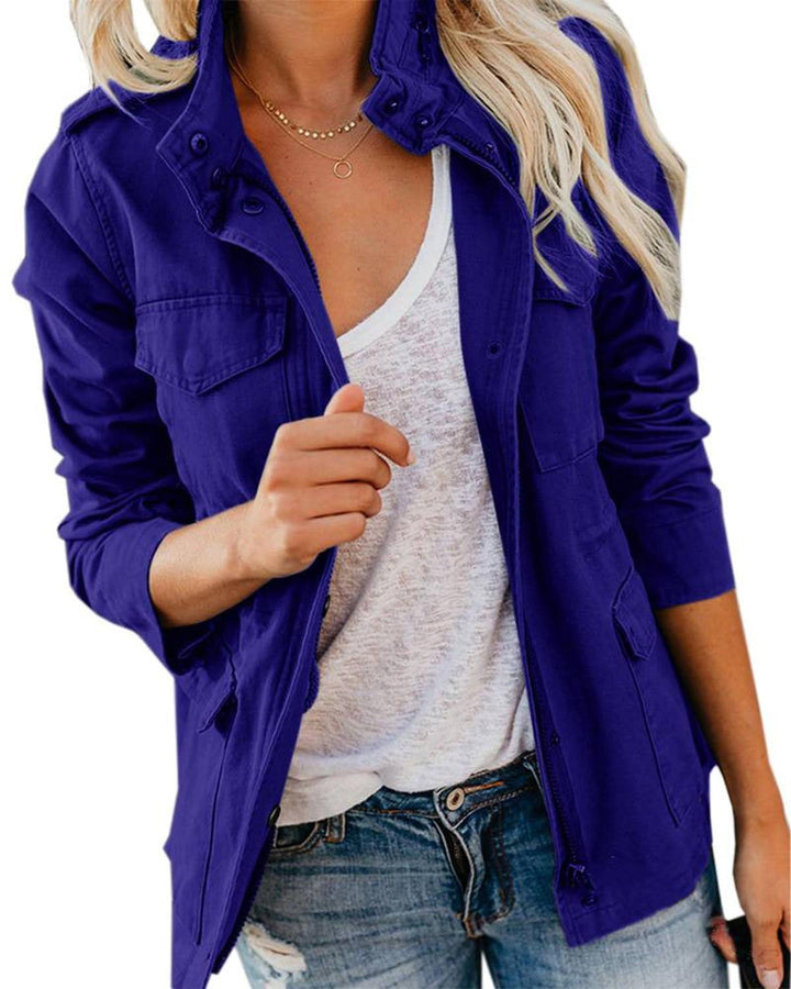 Drune | Damen Regular Fit Utility Jacke mit Taschen