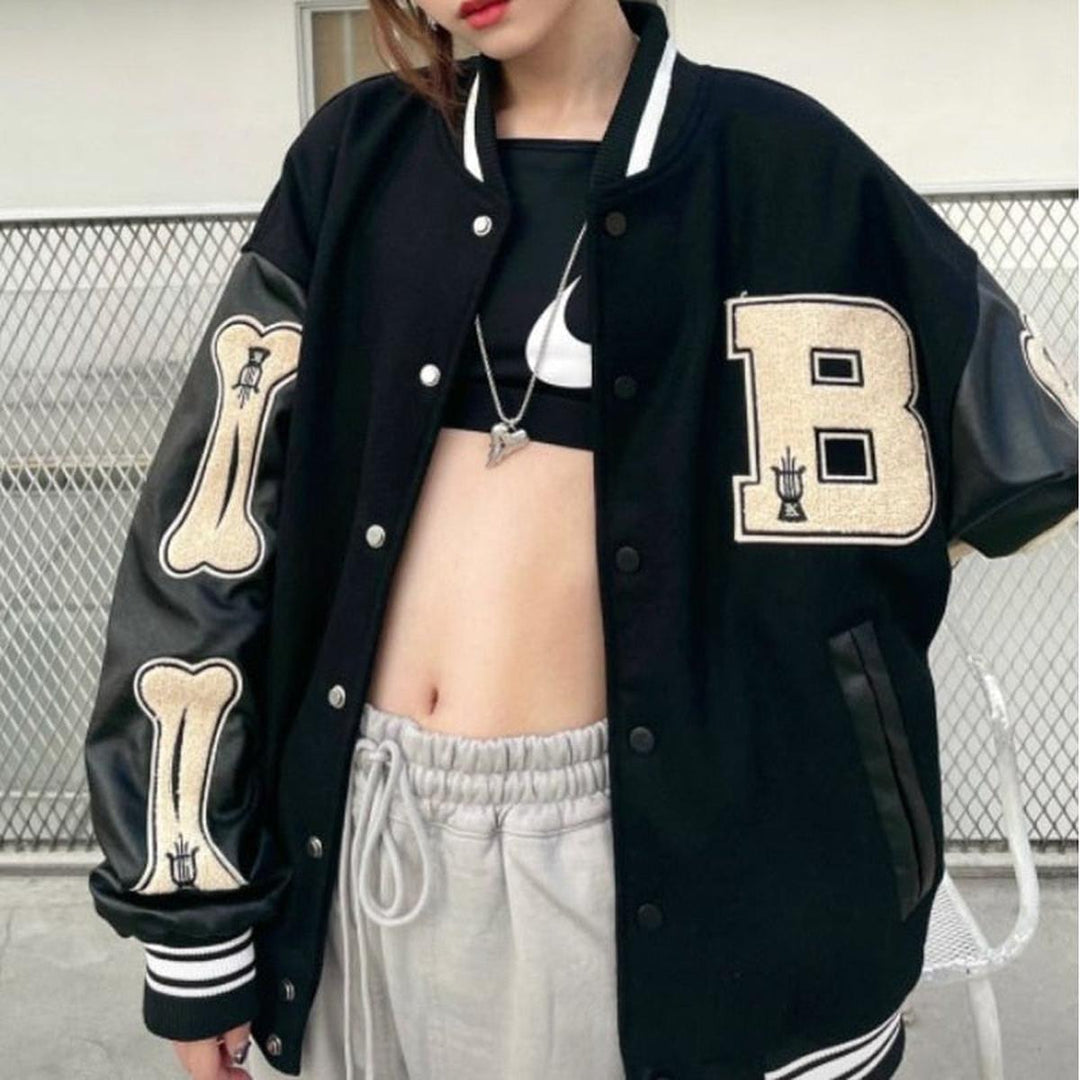 Drune | Damen Stylische Bomberjacke mit Reißverschluss und Taschen
