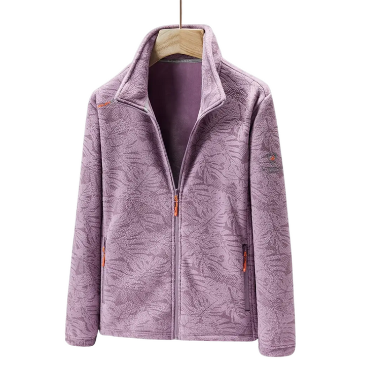 Drune | Damen Winddichte Fleecejacke mit Botanischem Druck Für Herbst und Winter