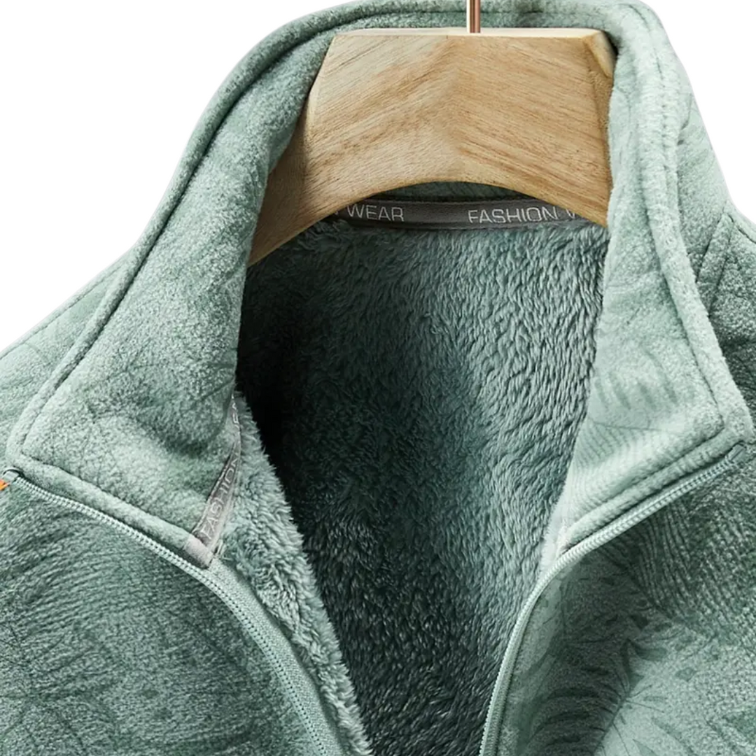 Drune | Damen Winddichte Fleecejacke mit Botanischem Druck Für Herbst und Winter