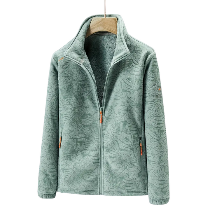 Drune | Damen Winddichte Fleecejacke mit Botanischem Druck Für Herbst und Winter