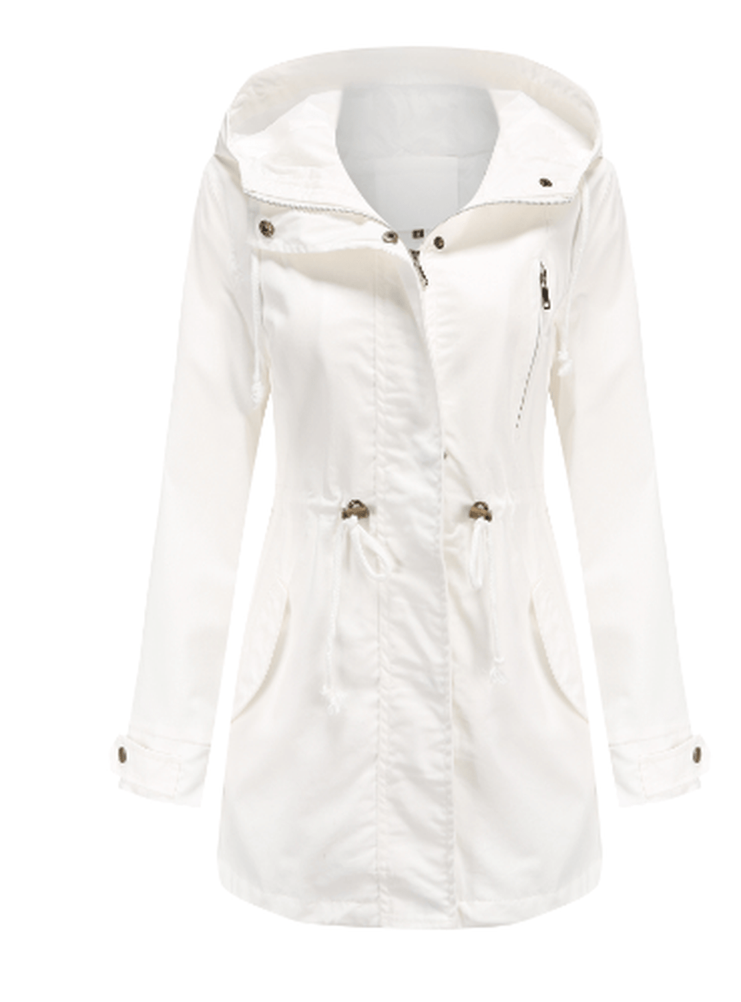 Drune | Damen Winddichte Jacke mit Verstellbarer Kapuze und Taschen