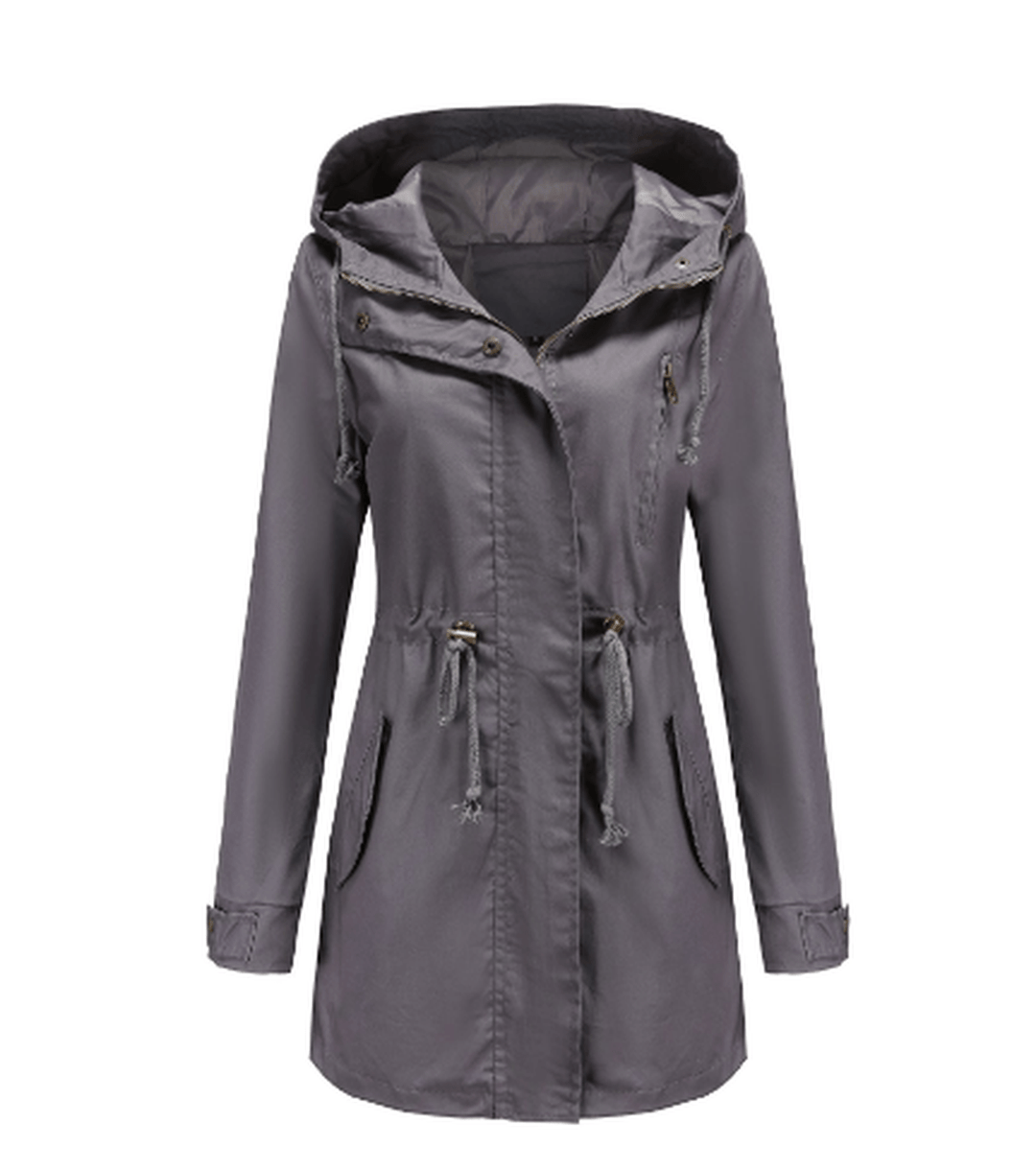 Drune | Damen Winddichte Jacke mit Verstellbarer Kapuze und Taschen