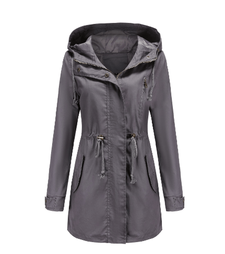 Drune | Damen Winddichte Jacke mit Verstellbarer Kapuze und Taschen