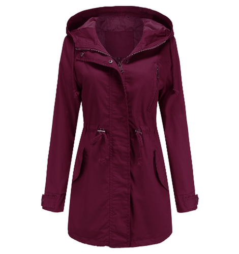 Drune | Damen Winddichte Jacke mit Verstellbarer Kapuze und Taschen
