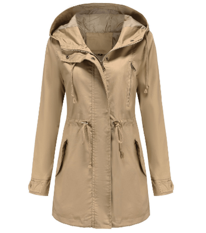 Drune | Damen Winddichte Jacke mit Verstellbarer Kapuze und Taschen