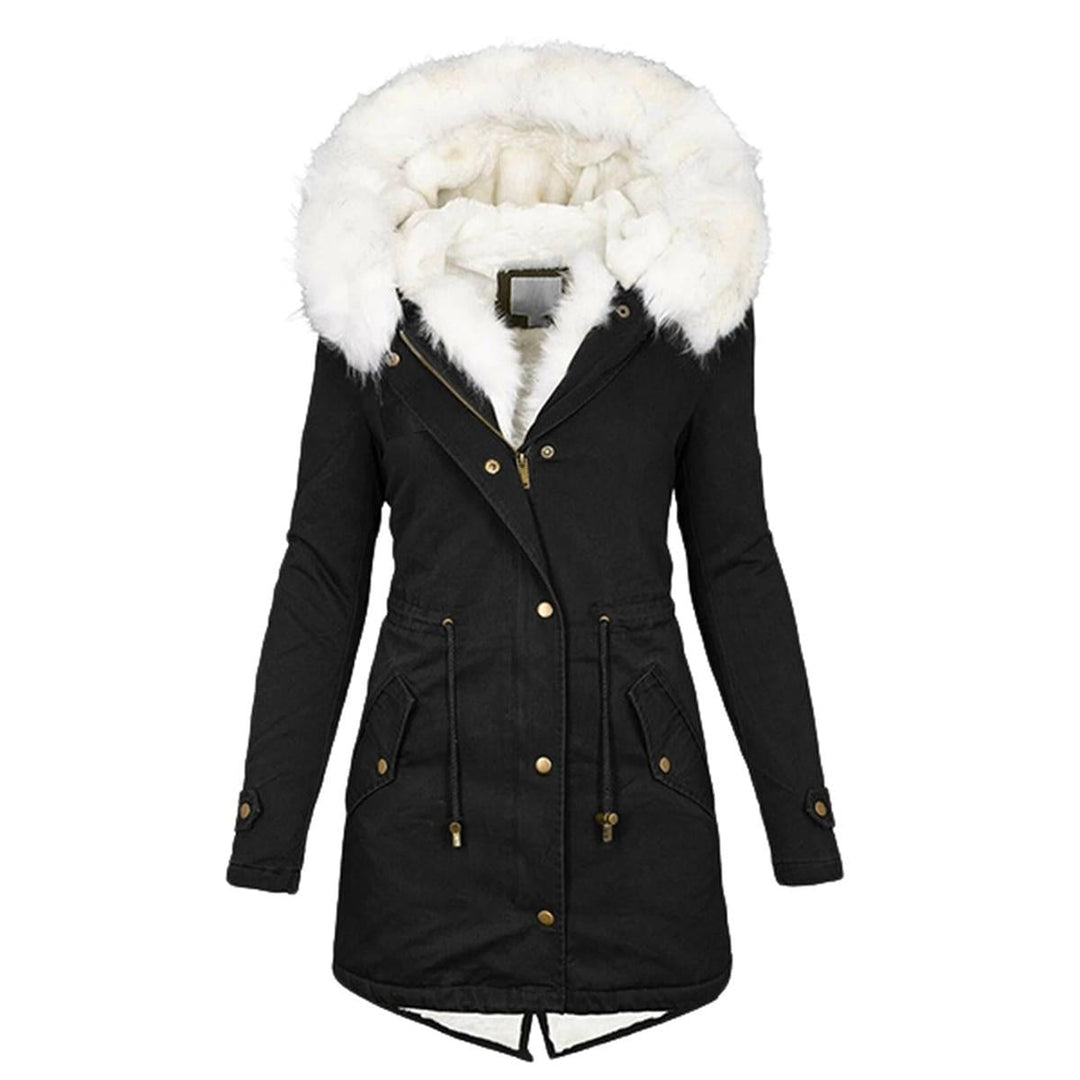 Drune | Damen Winterjacke mit Kapuze und Knopfdetails