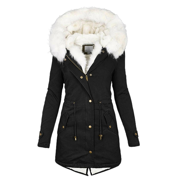 Drune | Damen Winterjacke mit Kapuze und Knopfdetails