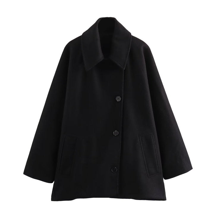 Drune | Damen Oversized Wolljacke Breiter Kragen
