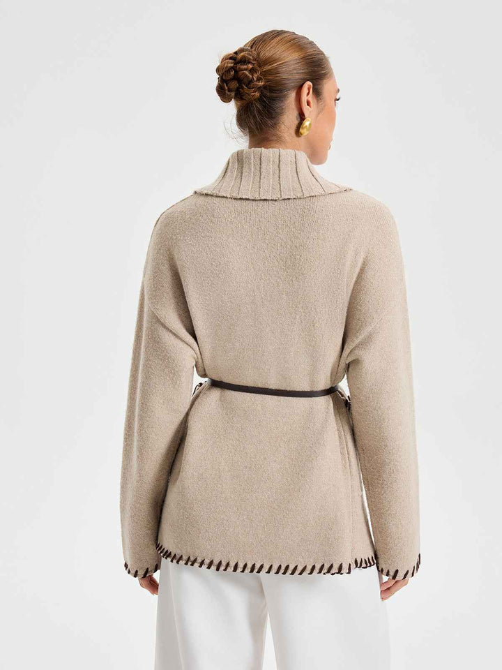 Drune | Wintermäntel - Strickoberbekleidung mit Gürtel-Design für Wärme