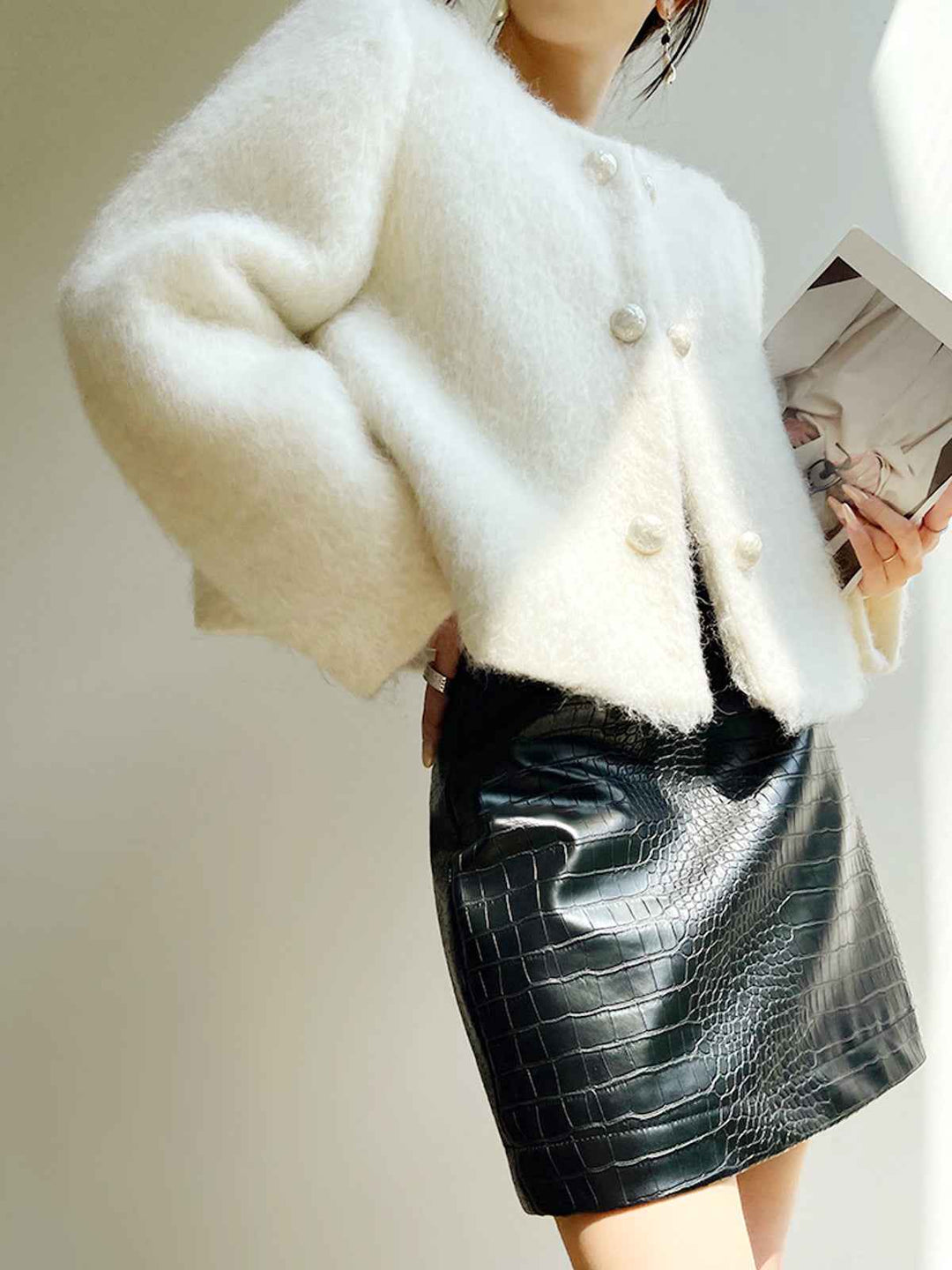 Drune | Mantel Damen - Elegantes Kurzes Knopf-Front-Design für Wärme