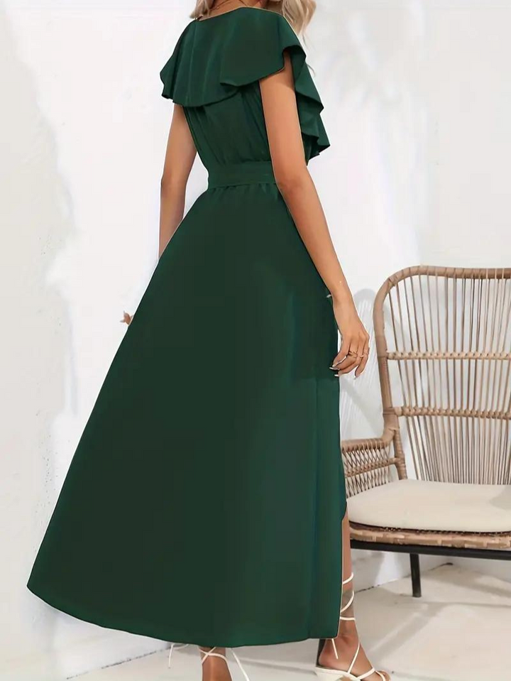 Drune | Fließendes Elegantes V-Ausschnitt Kleid