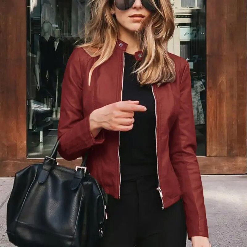 Drune | Klassische Lederjacke für Damen