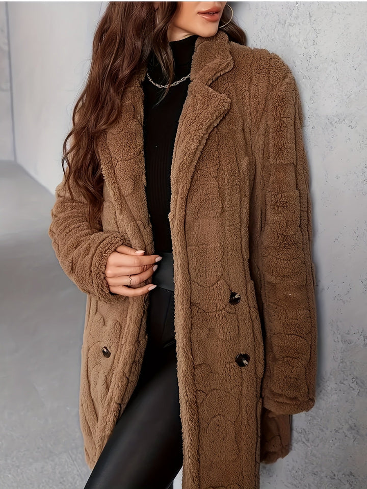 Drune | Langer Strickmantel Mit Revers Für Damen - Winter