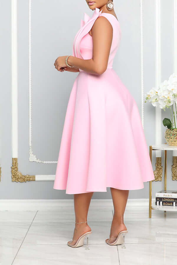 Drune | One Shoulder Midi Kleid Elegante A-linie Passform Skulpturierte Details Festliche Kleidung
