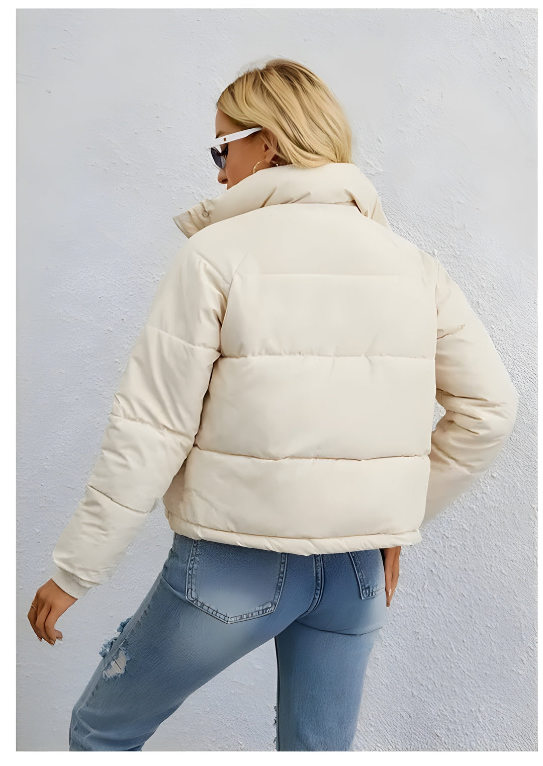 Drune | Warme Damen Pufferjacke mit Reißverschluss und Hohem Kragen