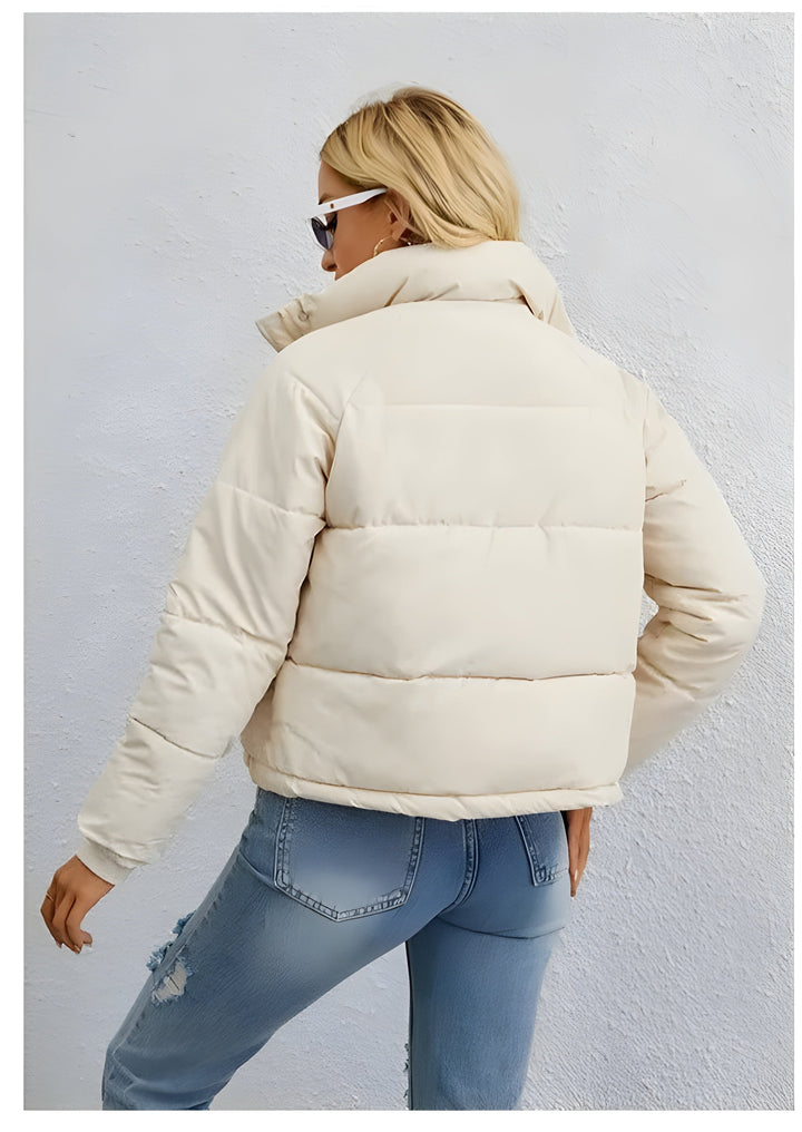 Drune | Warme Damen Pufferjacke mit Reißverschluss und Hohem Kragen
