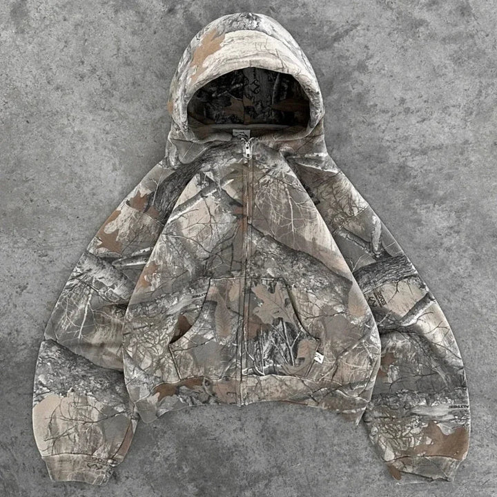 Drune | Y2K Retro Unisex Hoodie mit Camouflage-Muster