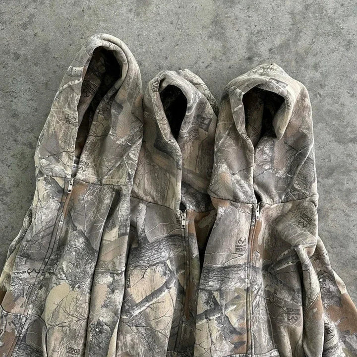 Drune | Y2K Retro Unisex Hoodie mit Camouflage-Muster