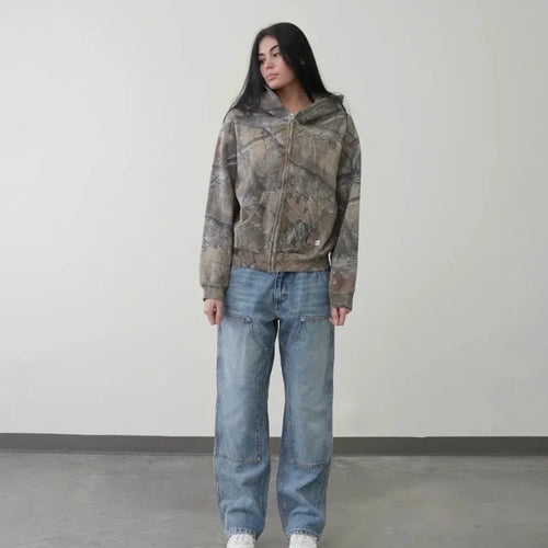 Drune | Retro Unisex Hoodie mit Camouflage-Muster