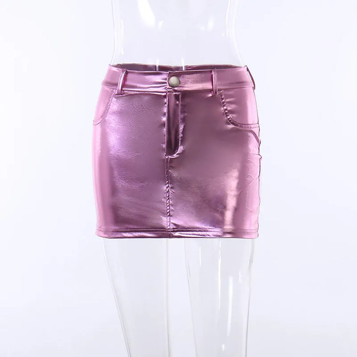 Drune - Leuchtender Minirock im Metallic-Look