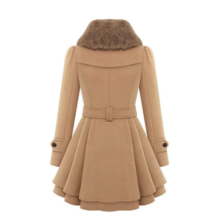 Drune | Damen-Trenchcoat mit veganem Fell und Gürtel