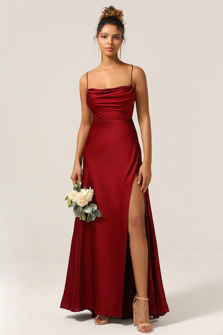 Drune | Seiden-Maxikleid mit Geflochtenem Rücken Kleid Dich für Formelle Anlässe Lucette