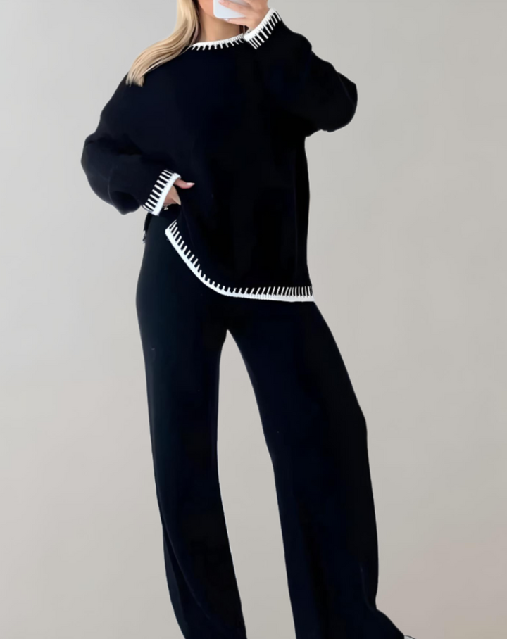 Drune | Zweiteiliges Set mit gestricktem Oberteil und weiter Hose