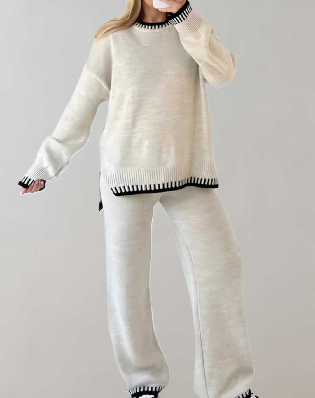 Drune | Zweiteiliges Set mit gestricktem Oberteil und weiter Hose