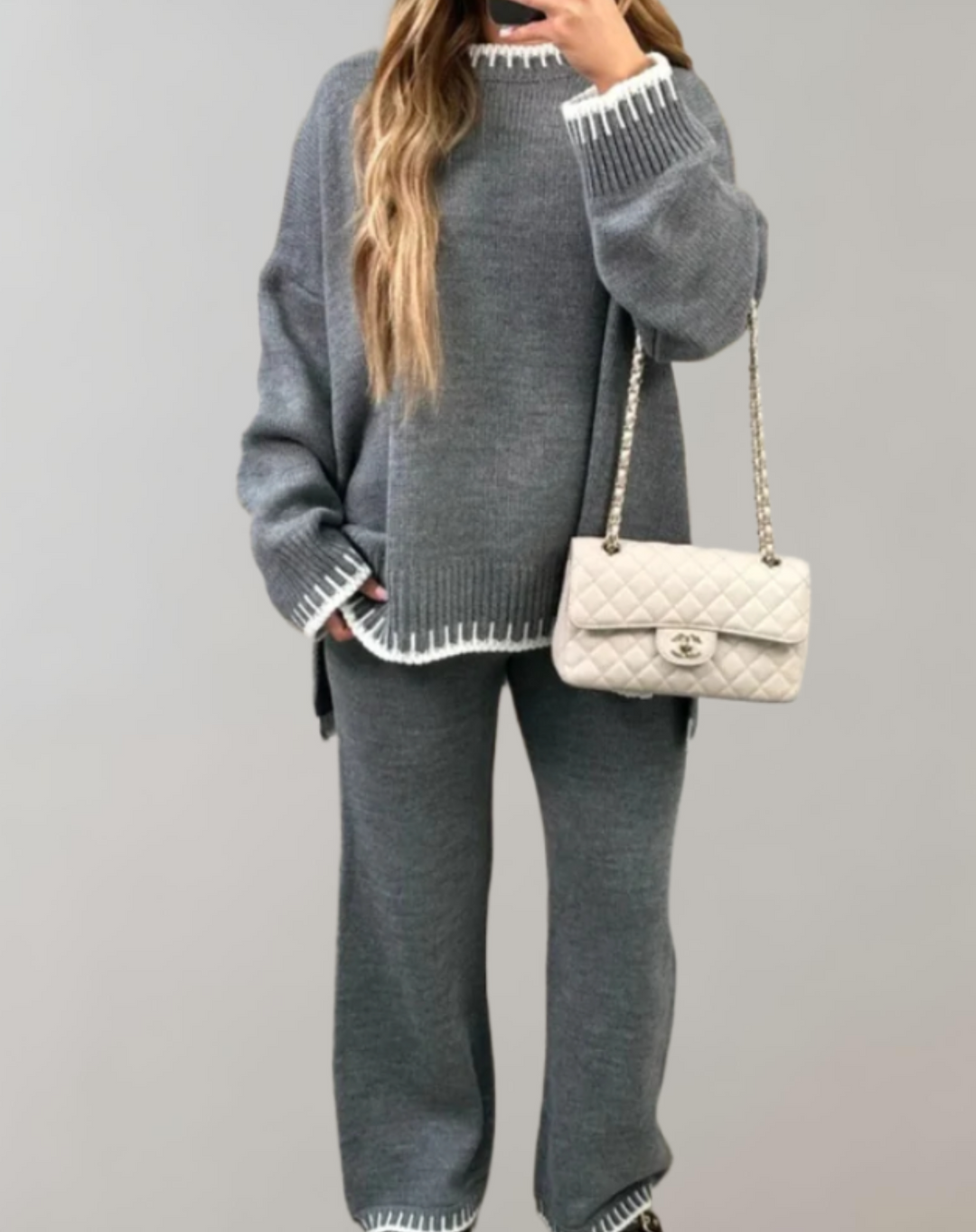 Drune | Zweiteiliges Set mit gestricktem Oberteil und weiter Hose