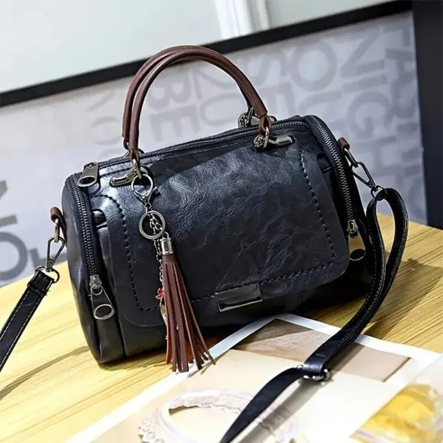 Drune – Damen-Schultertasche mit Quasten-Dekor: großes Fassungsvermögen, modisches Design
