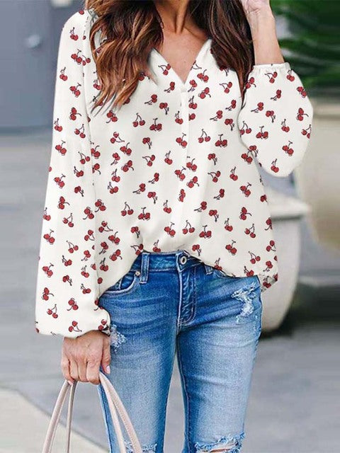 Drune | Mode Kirschen Bluse