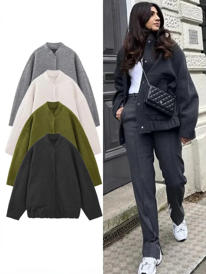 Drune | Überdimensionale Bomberjacke aus Tweed für Frauen