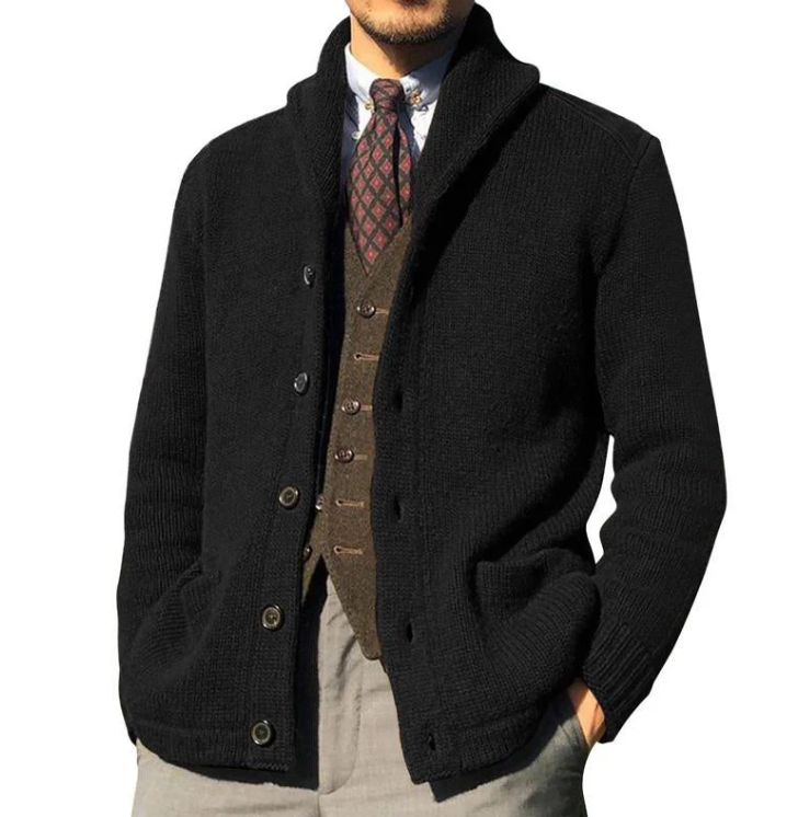 Drune | Klassisches gestricktes Herrenjackett mit Knöpfen